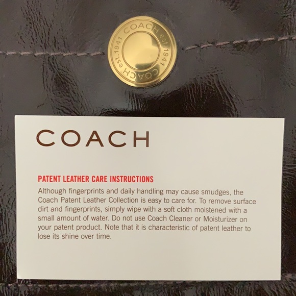 NWT COACH Factory Dark Brown Patent Leather Hobo Shoulder Bag - Picture 13 of 13